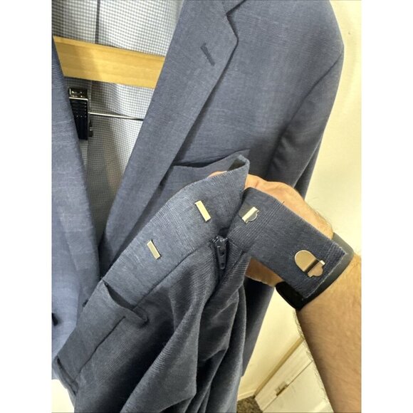 Banana Republic Slim Fit 2 Piece Suit 46R Jacket 38x31 Pants Blue - Picture 9 of 9